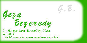 geza bezeredy business card